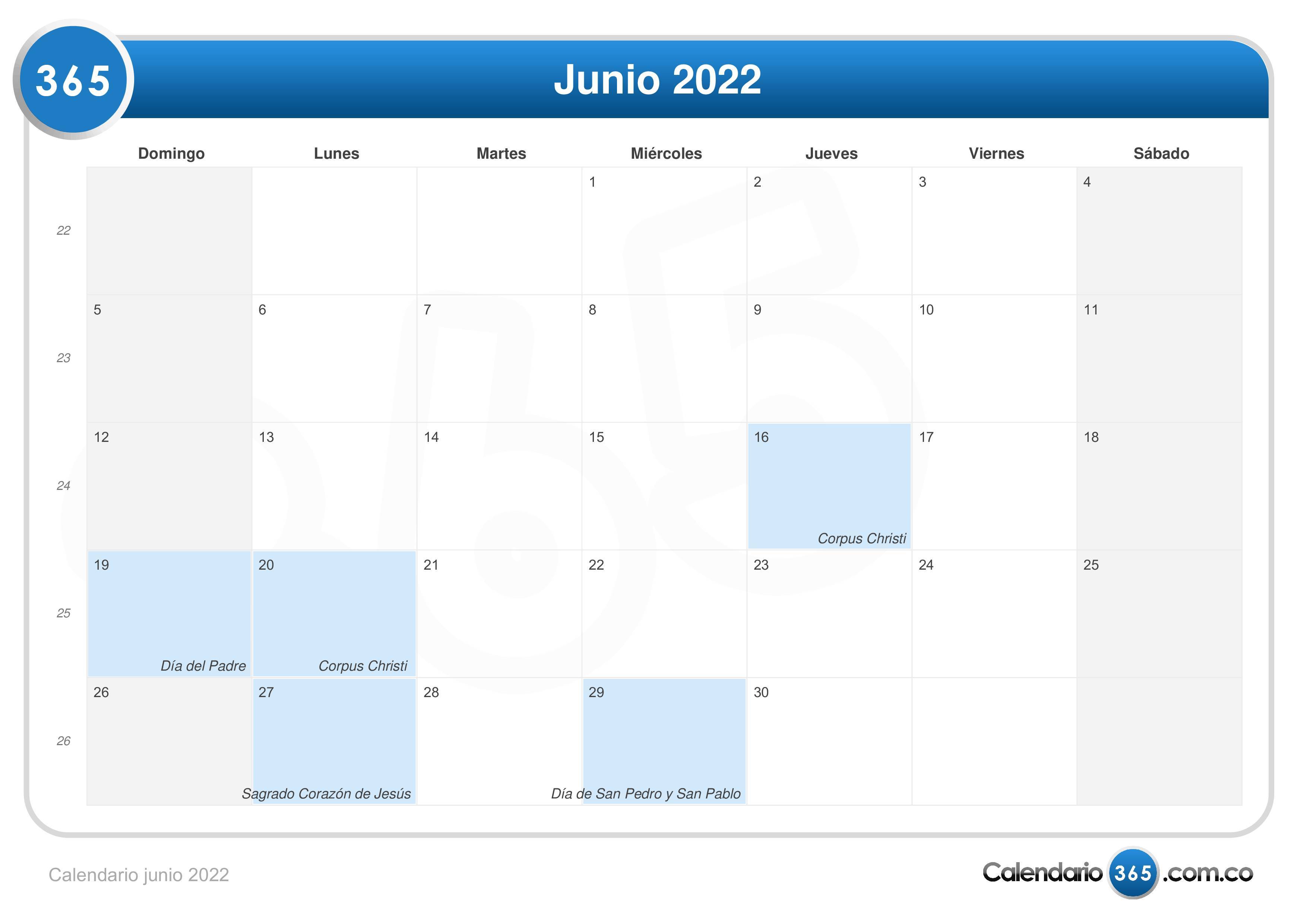 Calendario Lunar 2022 Junio Colombia Calendario Lunare